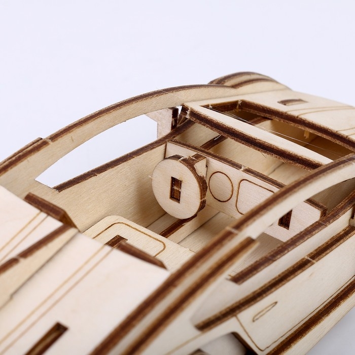 Конструктор из дерева &laquo;Спортивная машина&raquo;, 19,1х8,1х5,8 см, в комплекте краски, кисточка и наждачная бумага