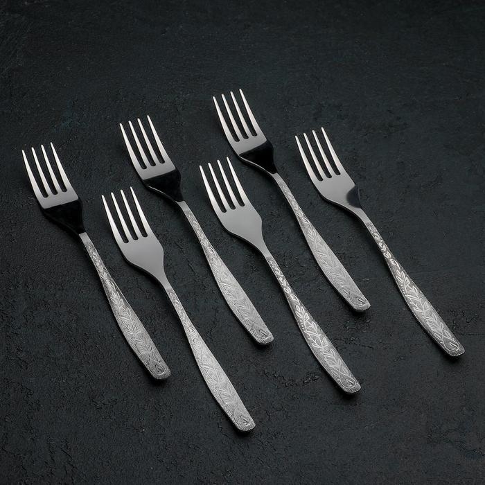 Вилка десертная &laquo;Уралочка&raquo;, длина 17,5 см, толщина 2 мм, цвет серебряный