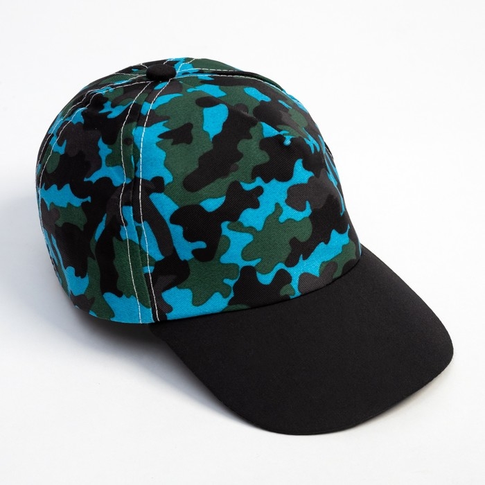 Кепка детская MINAKU Кепка детская MINAKU "Камуфляж" цвет зелёный-голубой, размер 44-46