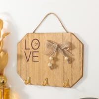 Крючки декоративные дерево "Love с сердечком и бантом" 20х14 см