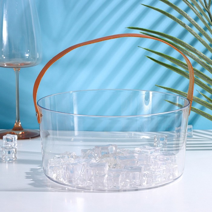 Ведёрко для льда Доляна, 2,6 л, 21&times;21&times;10 см, цвет прозрачный