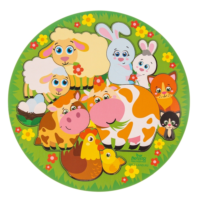 Головоломка логическая &laquo;Животные и детёныши&raquo;, d=20 см