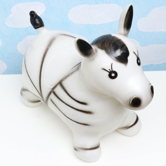 Игрушка - прыгун детская Игрушка - прыгун детская "Зебра" резиновая надувная, 49х24см, черно-белая