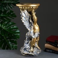 Фигурное кашпо "Ангел с чашей" бронза / серебро 0,6 л / 24х50х24см Фигурное кашпо "Ангел с чашей" бронза / серебро 0,6 л / 24х50х24см