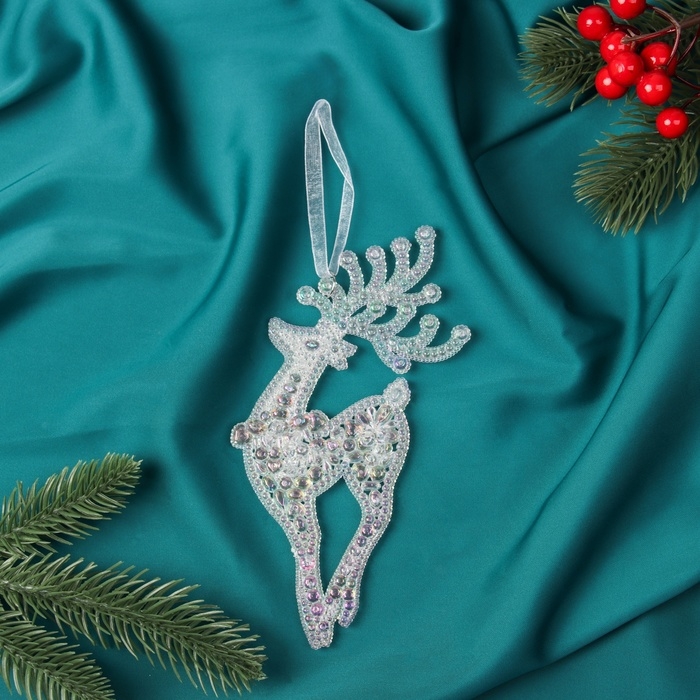 Украшение ёлочное "Воздушный олень " 17х7 см, прозрачный перелив