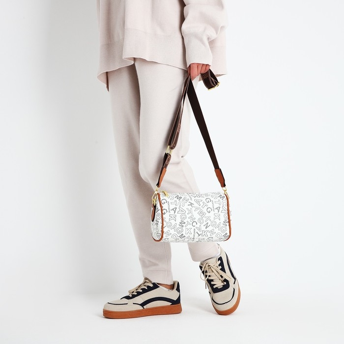 Сумка кросс-боди на молнии, цвет белый