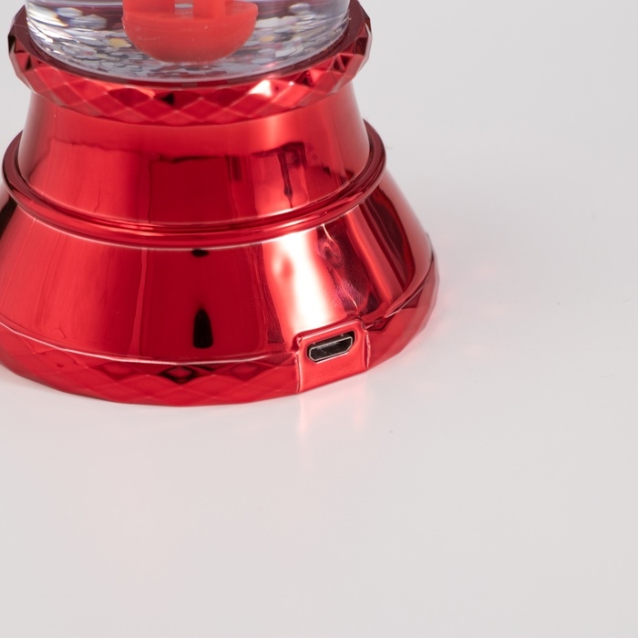 Лава лампа &laquo;Сердце&raquo; LED 3хААА, USB красный 6,5х6,5х23,7см