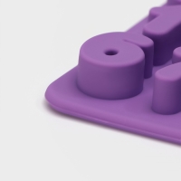 Форма для кондитерских украшений Доляна &laquo;Цифры&raquo;, силикон, 16&times;16&times;2 см, 20 ячеек (2,9&times;2,2 см), цвет МИКС