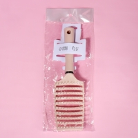 Расчёска массажная, широкая, вентилируемая, 7,3 &times; 25,3 см, цвет МИКС