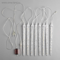 Гирлянда &laquo;Сосульки рифленые&raquo; 2.5 &times; 0.3 м, IP65, прозрачная нить, 192 LED, свечение белое с эффектом стекания, 12 В