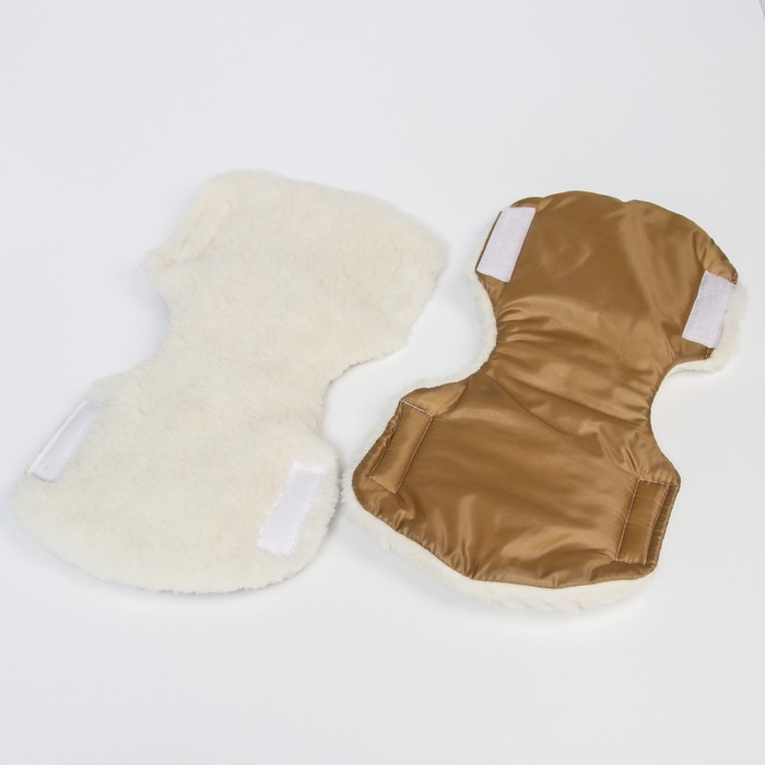 Варежки-муфты на ручку коляски, 2 шт., цвет бежевый