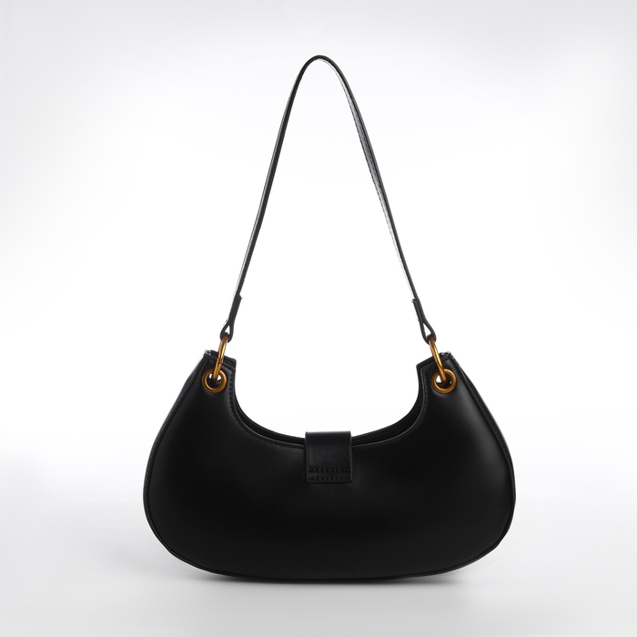 Сумка женская багет на молнии TEXTURA, средний размер, цвет чёрный