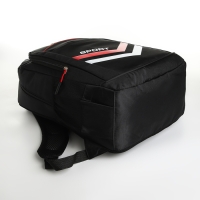 Рюкзак школьный на молнии, 4 кармана, цвет чёрный/красный