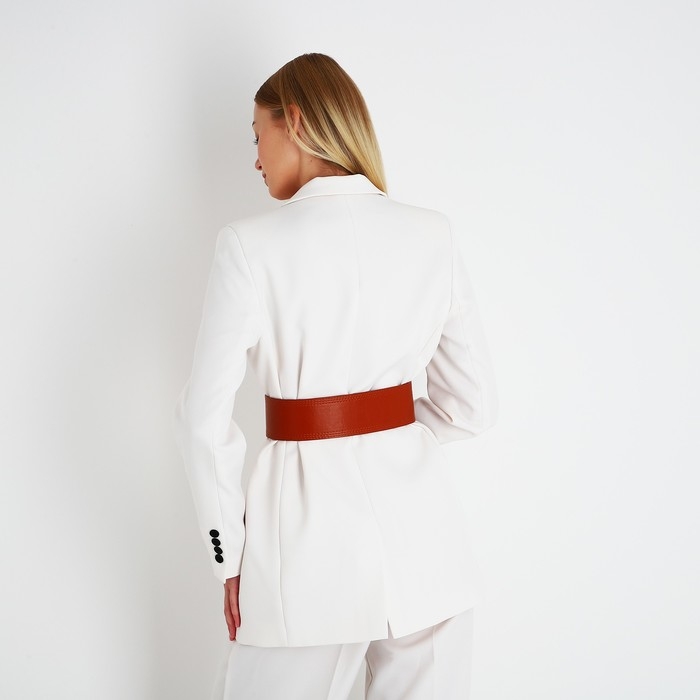 Ремень женский, ширина 6.7 см, пряжка металл, цвет рыжий