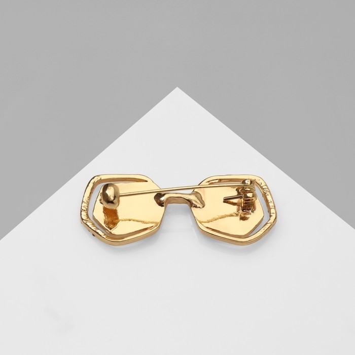 Брошь &laquo;Очки&raquo; гламур, цвет белый в золоте