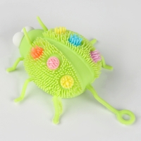 Мяч детский резиновый ёжка световой &laquo;Божья коровка&raquo;, цвета МИКС , в шоубоксе