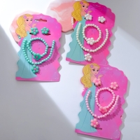 Набор детский &laquo;Выбражулька&raquo; 3 предмета: клипсы, кулон, браслет, цветок ромашки, цвета МИКС