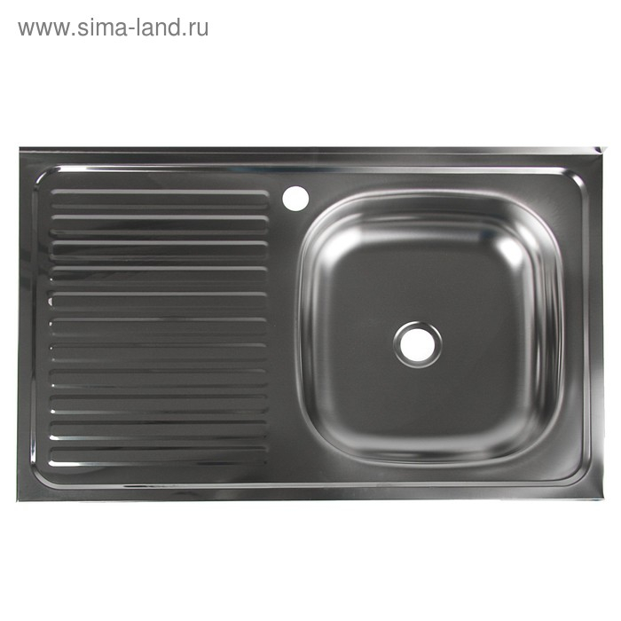 Мойка кухонная Мойка кухонная "Владикс", накладная, без сифона, 80х50 см, правая, нержавеющая сталь 0.4 мм