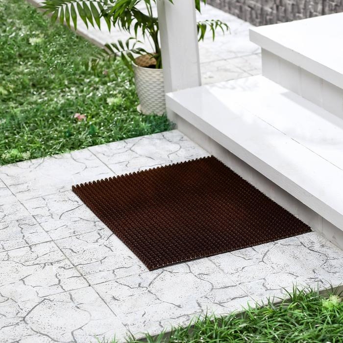 Покрытие ковровое щетинистое &laquo;Травка&raquo;, 45&times;60 см, цвет тёмный шоколад