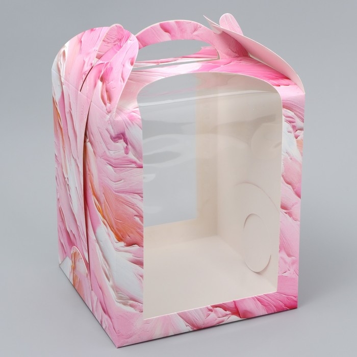 Коробка под торт, кондитерская упаковка, &laquo;Пастель&raquo;, 15 х 15 х 18 см