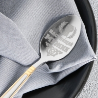 Ложка чайная с гравировкой &laquo;Настоящий мужик&raquo;, в подарочной коробке, 3 х 14 см.