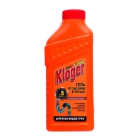 Чистящее средство Kloger, гель для устранения засоров в трубах 500 мл