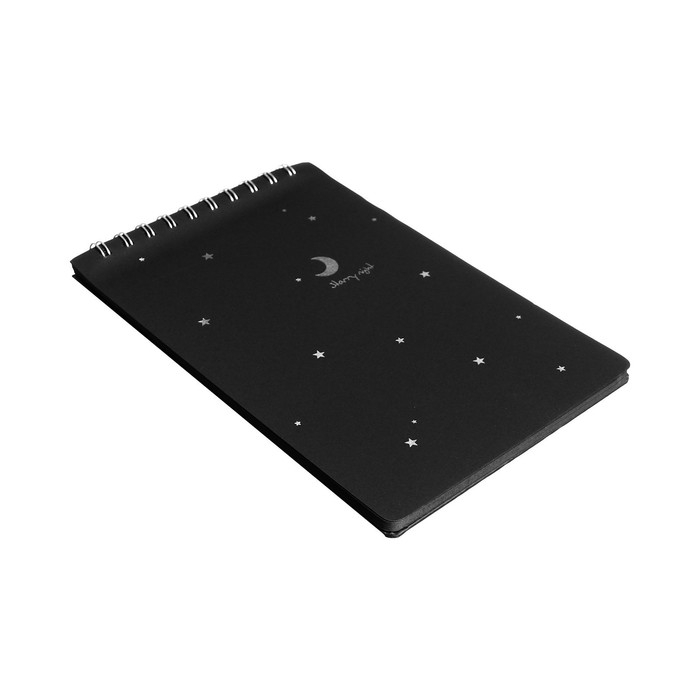 Скетчбук А5, 30 черных листов на гребне, Скетчбук А5, 30 черных листов на гребне, "Планеты", твердая подложка, плотность 110 гр., МИКС