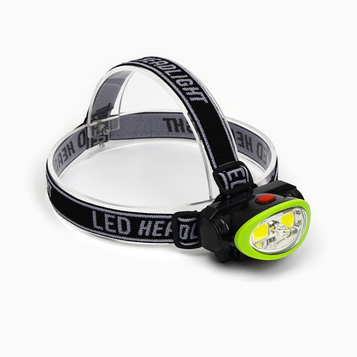 Фонарь налобный аккумуляторный, 5Вт, 1200 мАч, 120 лм, 2 режима, лазер, 5 х 6.5 см, зеленый