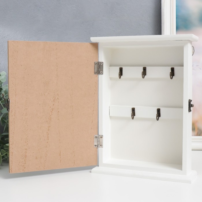 Ключница дерево 5 крючков Ключница дерево 5 крючков "Ключи и горошек" 26х19х6 см