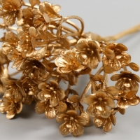 Искусственное растение для творчества "Незабудки" 1 букет = 6 веточек золото 13,5 см