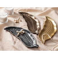 Блюдо для фруктов Доляна &laquo;Винтажный лист&raquo;, 28&times;10 см, цвет серебряный