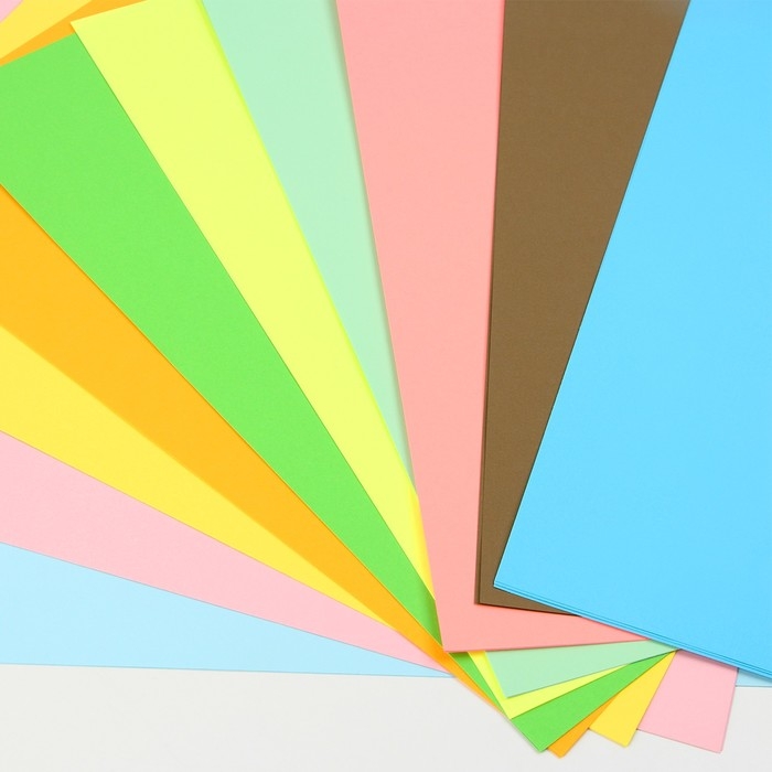 Бумага цветная двусторонняя А4 &laquo;Медвежонок&raquo; 20 листов 10 цветов тонированная, плотность 80 г/м&sup2;