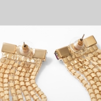 Серьги висячие со стразами &laquo;Мулен Руж&raquo; водопад, цвет розово-белый в золоте, 19 см