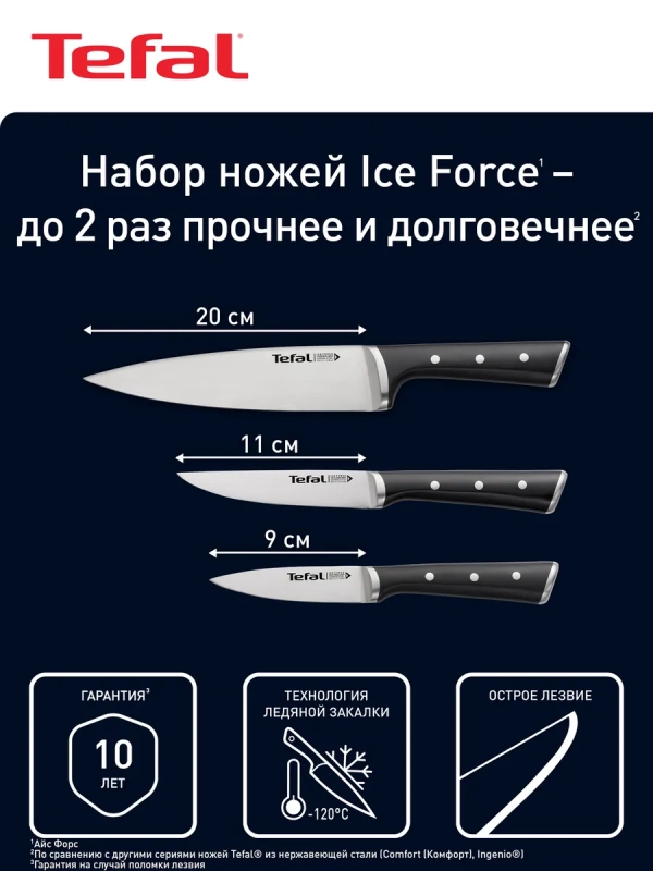 Набор ножей Ice Force K2323S74, 3 предмета