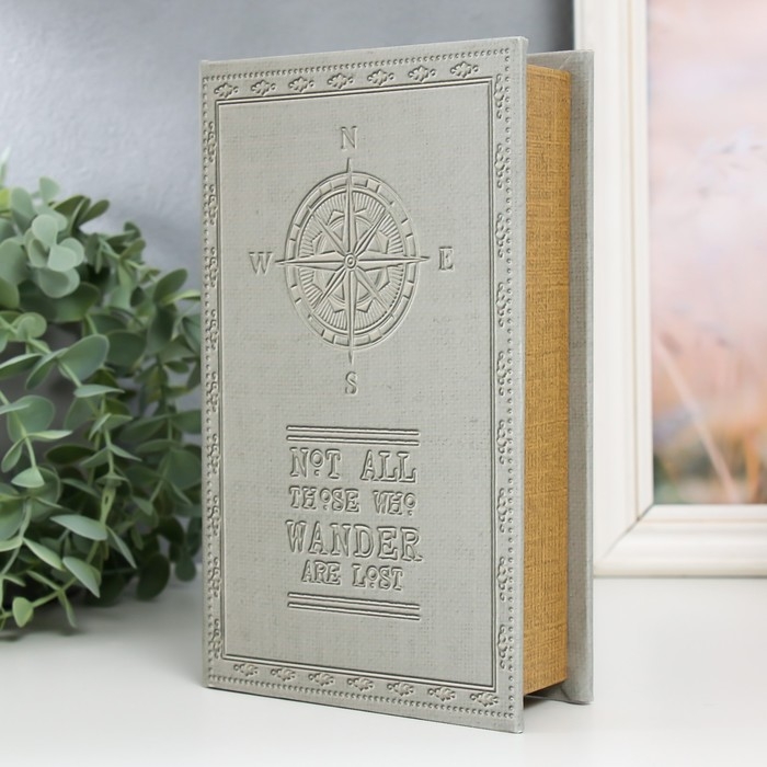 Сейф-книга дерево кожзам "Компас" 21х13х5 см