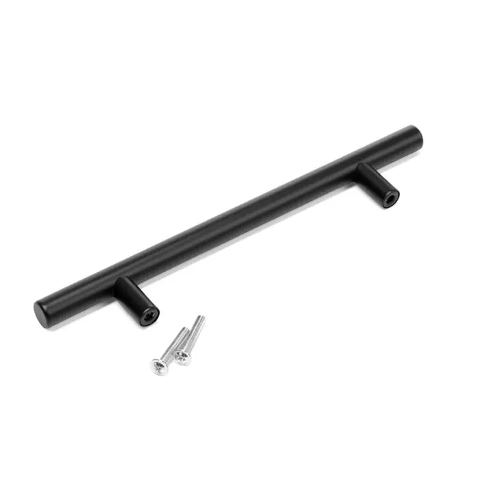 Ручка рейлинг ТУНДРА, нерж. сталь, d=12 мм, м/о 128 мм, цвет черный, фасовка 500 шт.