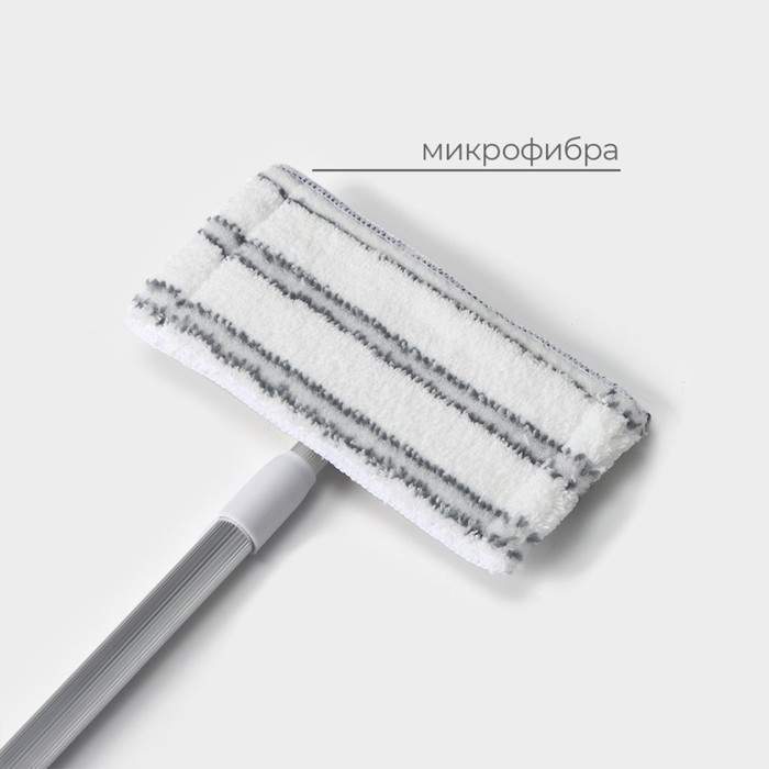 Щётка для окон Raccoon, телескопическая алюминиевая ручка 59(103) см, водосгон 20,5 см, насадка из микрофибры 20,5&times;12 см