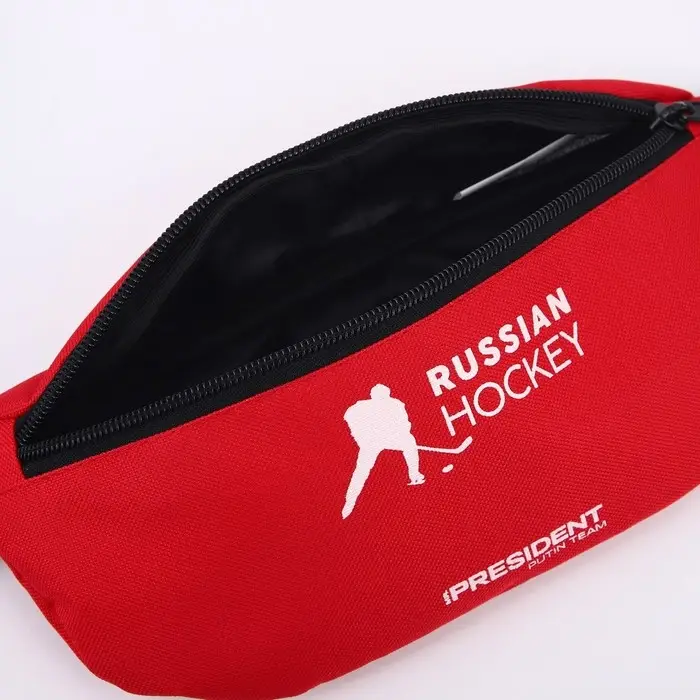 Сумка на пояс &laquo;Putin team&raquo;, 32 x 8 x 15 cм, отд на молнии, красная