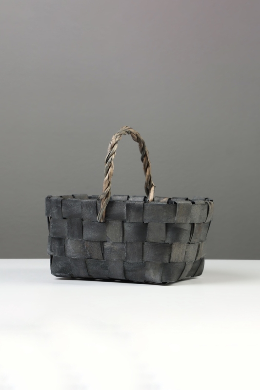 Корзина плетёная, 22×15×12 см, ручка h=12 см, ива, серая Корзина плетёная, 22×15×12 см, ручка h=12 см, ива, серая