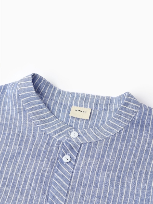 Рубашка мужская MINAKU в полоску, белая/голубая, размер 52