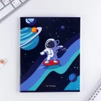 Тетрадь в клетку, 48 л., А5, на скрепке, блок №1 &laquo;Космос&raquo; МИКС