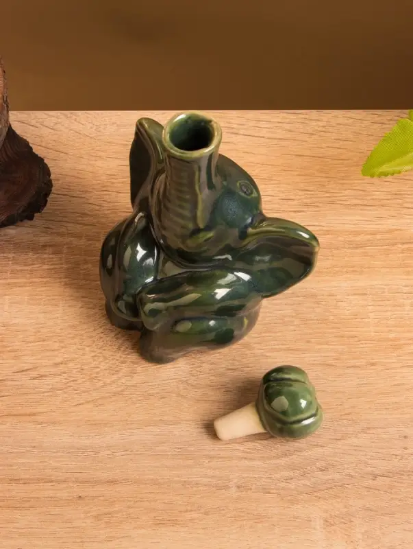 Сосуд для масла &laquo;Слон&raquo;, 10&times;8&times;14 см, керамика, зелёный