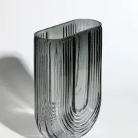 Ваза стекло настольная "Айрис" 23,5х17х7 см, серый