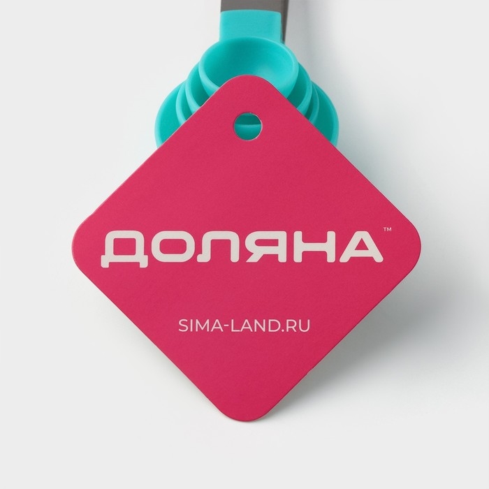 Набор мерных ложек Доляна Pesto, 4 шт: 15 мл, 7,5 мл, 5 мл, 2,5 мл, цвет МИКС