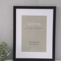 Фоторамка МДФ "Anna" 30х40 см, с паспарту (21х30 см), чёрный (пластиковый экран)