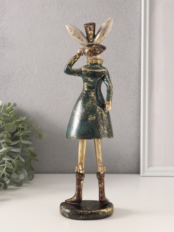 Сувенир полистоун "Мистер зайчик в шляпе" 9х8х30 см