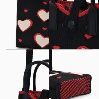Сумка подр Сердца, 12*4*17, отд на кнопке, дл ремень, черный