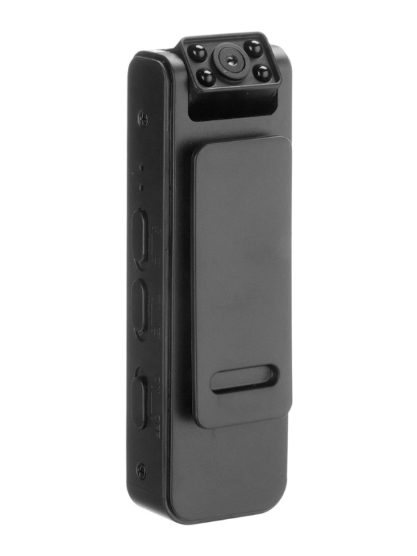 Видеокамера нагрудная CAM-16, 1920х1080, Full HD 1080p, 2 Мп, микрофон, чёрная