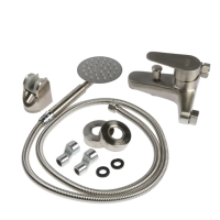 Смеситель для ванны ZEIN Z3834, однорычажный, душевой набор, сатин Смеситель для ванны ZEIN Z3834, однорычажный, душевой набор, сатин