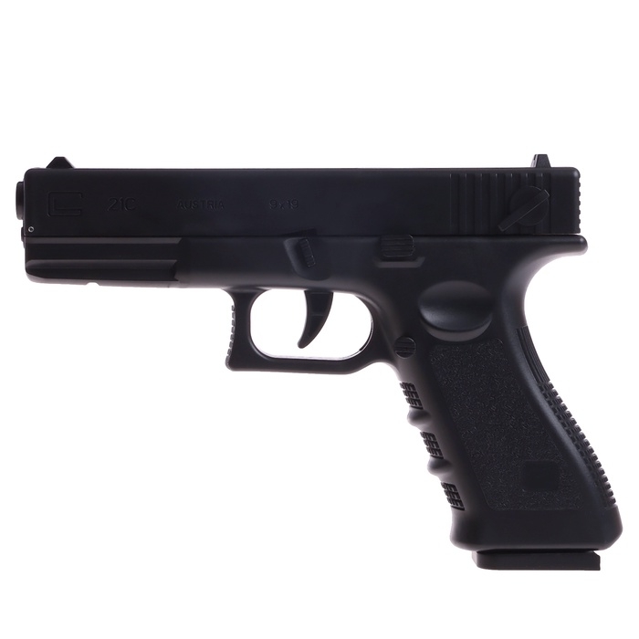 Пистолет &laquo;Глок&raquo;, мягкие пули и вылетающие гильзы, автоматическая перезарядка